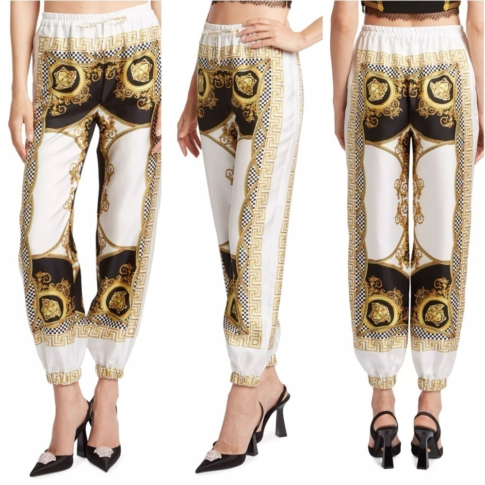 Versace Heritage Print Silk Joggers